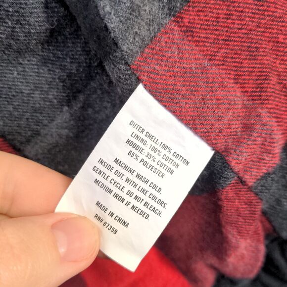 Mac Tools Men's Button-Up Flannel Lined Hooded Jacket Black Big 2X Pockets - Picture 7 of 14